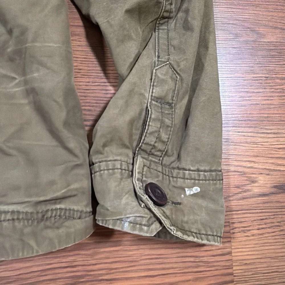 Abercrombie Fitch Military Jacket Men's Large Green Army Field Coat Parka Hooded